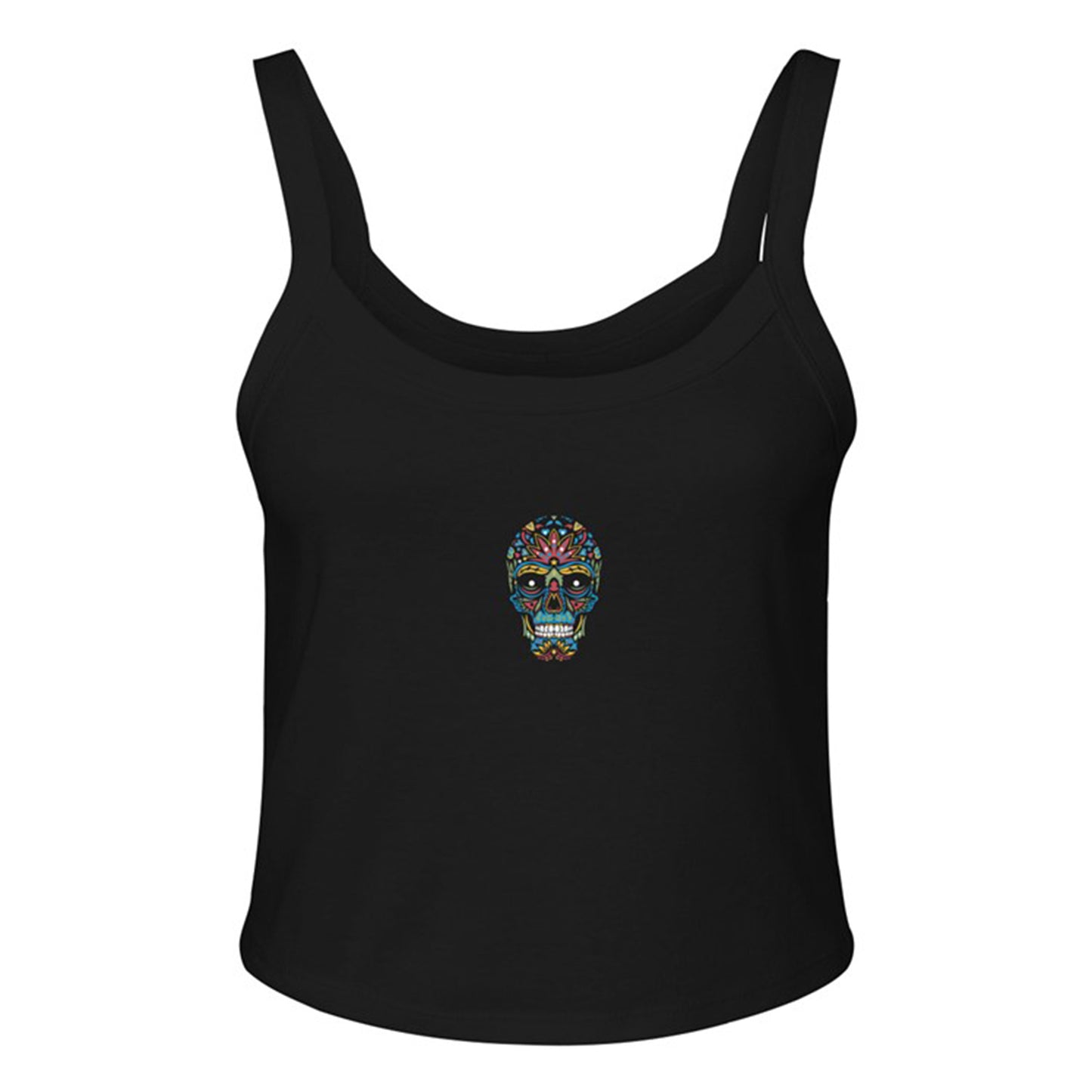 sugar skull / embroidered tank