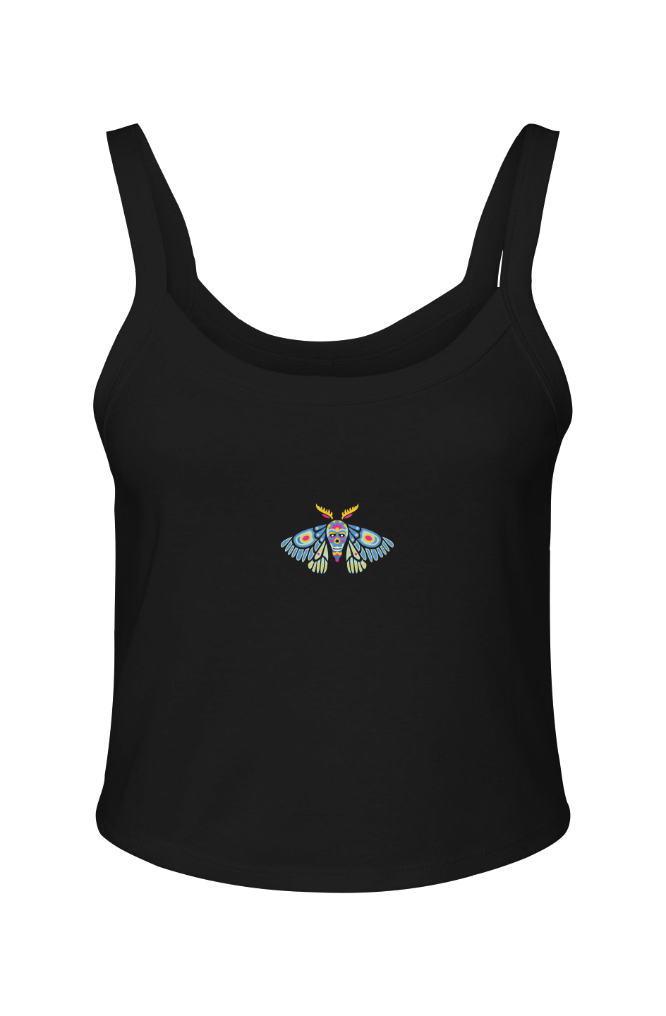 Sugar Skull Moth / Micro Rib Spaghetti Strap Tank