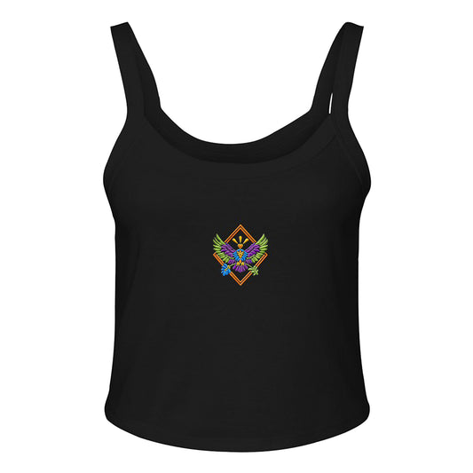 raven / embroidered tank