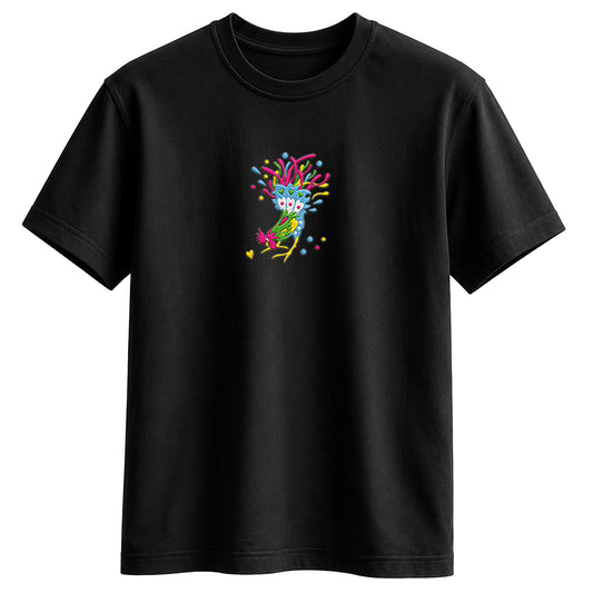 crazy rooster / embroidered tee