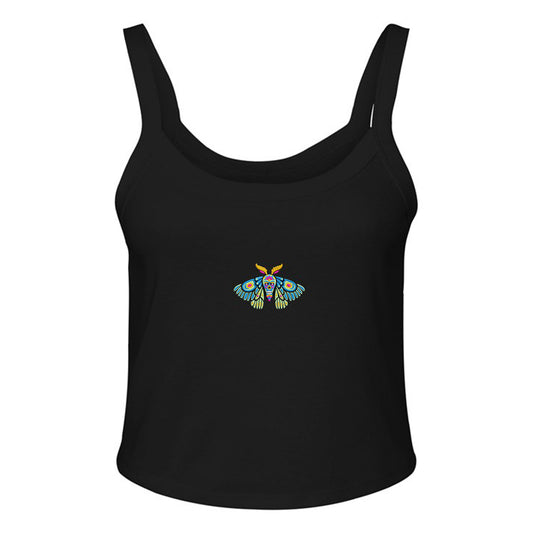 sugar skull moth / embroidered tank