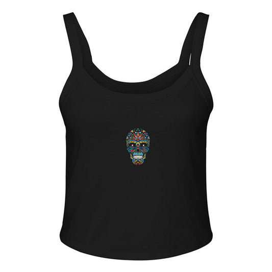 sugar skull / embroidered tank